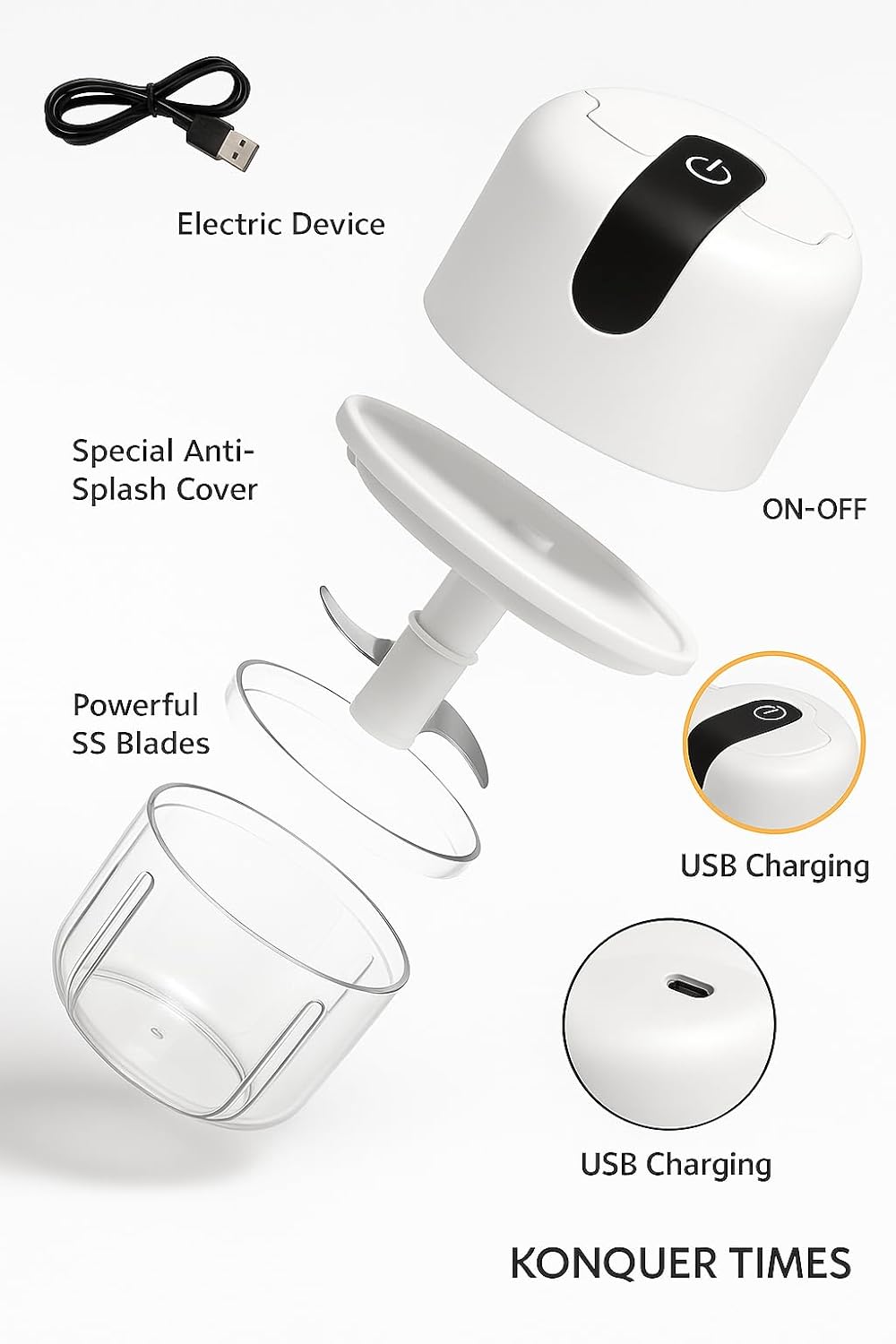 Electric Coffee & Spice Grinder – Stainless Steel, High-Speed, Multi-Functional