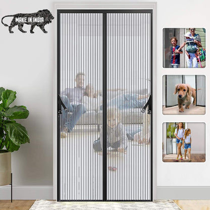 Door Curtain-Mesh Screen Net Home Magnetic Foldable Anti Mosquito Door Curtain
