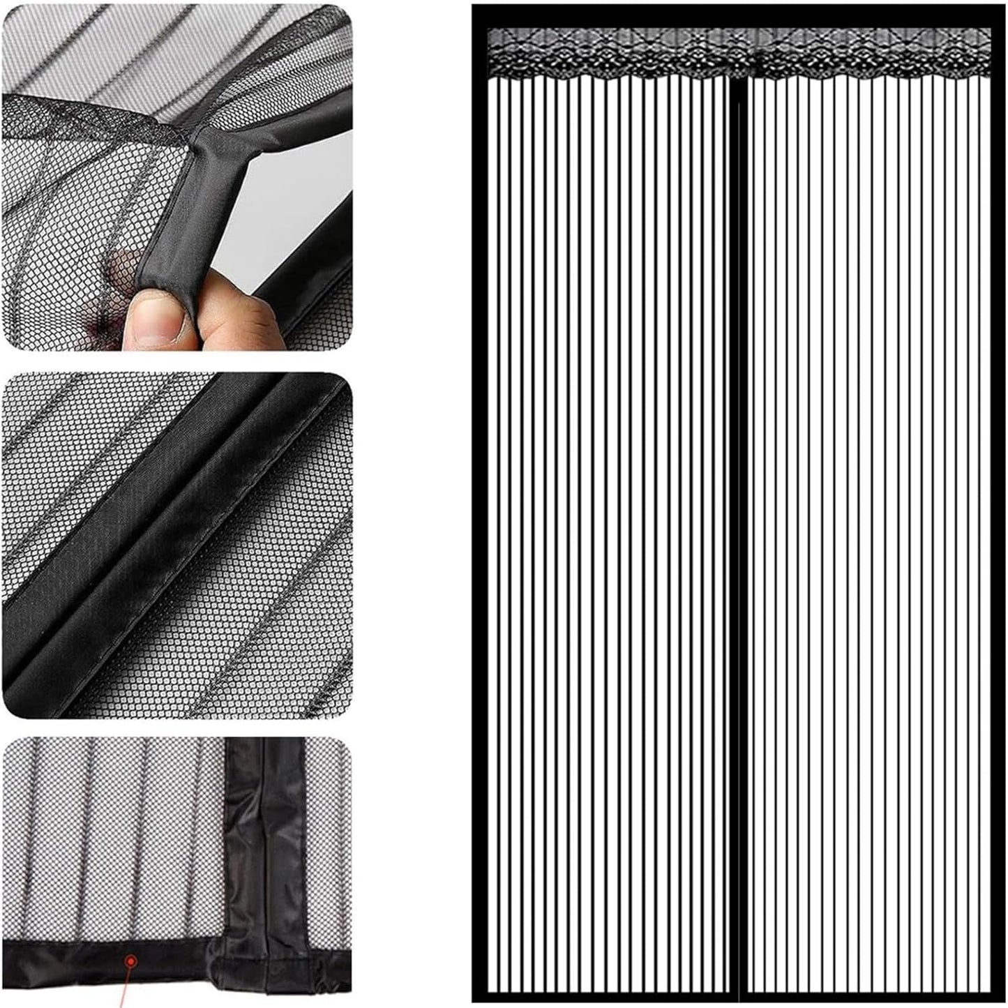 Door Curtain-Mesh Screen Net Home Magnetic Foldable Anti Mosquito Door Curtain
