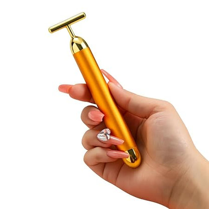 24K Gold Energy Beauty Bar Electric Facial Massage Roller
